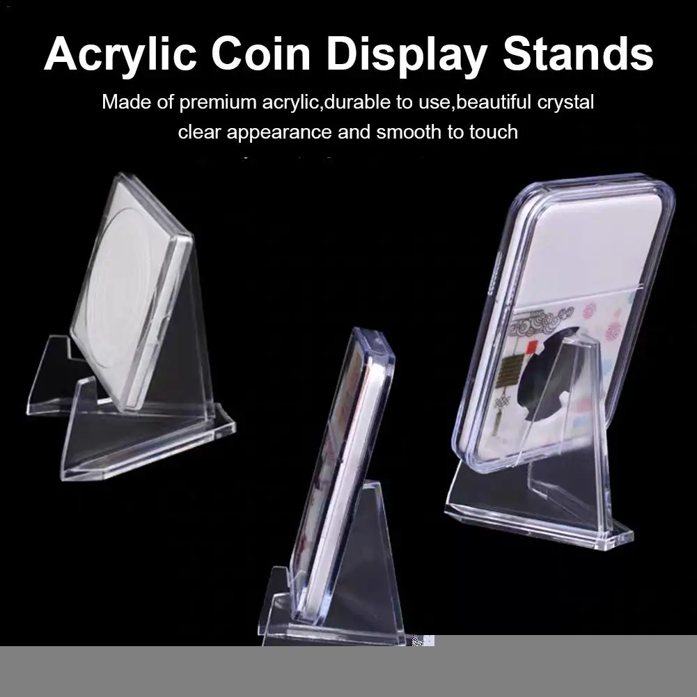 12 шт. акриловая подставка Дисплей Стенд монета дисплей Мольберт Держатель для