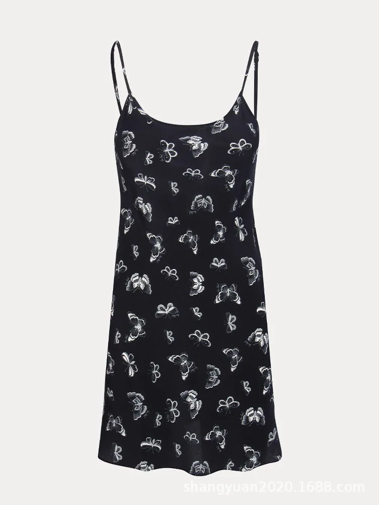 

2020 New Product Series Silk Diagonal Cut Craft Sling Dress