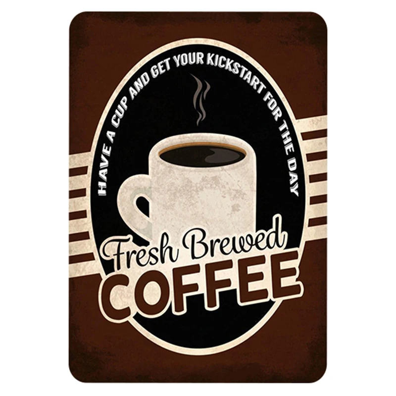 Оловянные знаки для кофейни винтажные металлические пластины кафе картина в