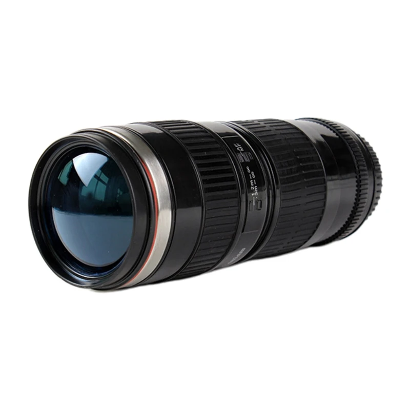 

400ml Camera Lens Shaped Thermos EF 70-200mm Stainless Steel Coffee Tea Mug with Lid Drink Water Cup