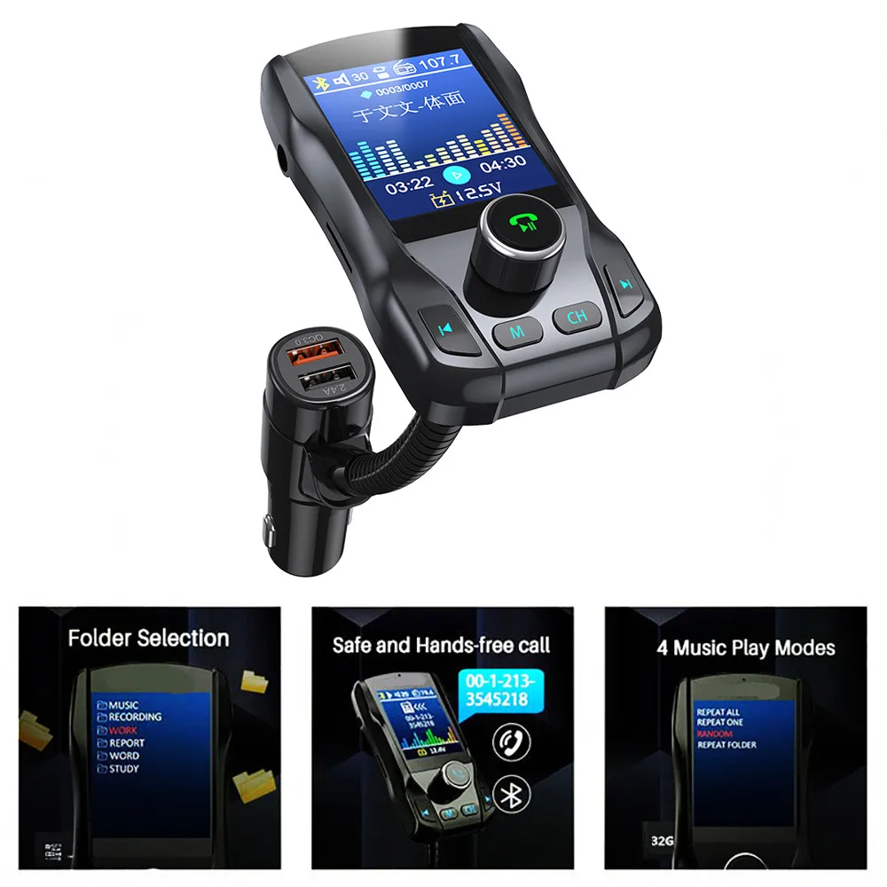 Автомобильный fm-передатчик 1 8 дюйма комплект громкой связи с Bluetooth Mp3 радио
