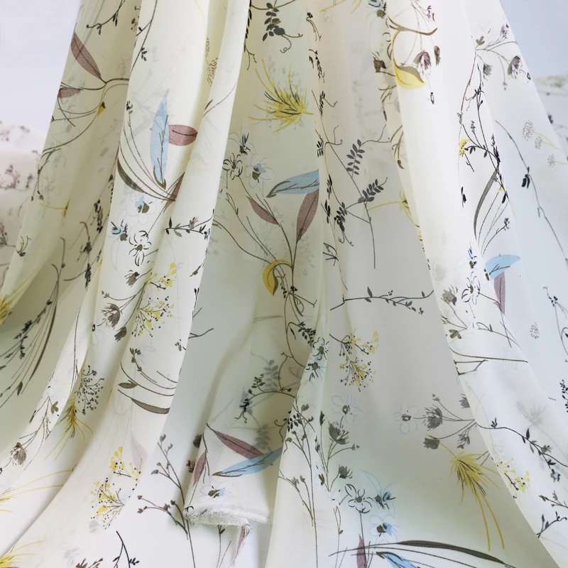 Элегантные летние рубашки с цветочным рисунком Шифоновая ткань 100 см * 148 см|fabric