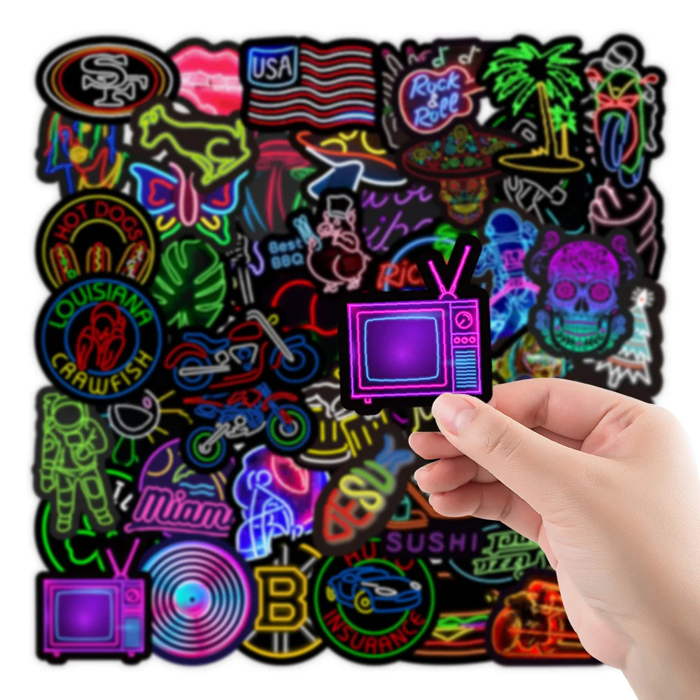 103050pcs new neon graffiti stickers red car trunk mobile phone water cup decoration stickers wholesale free global shipping