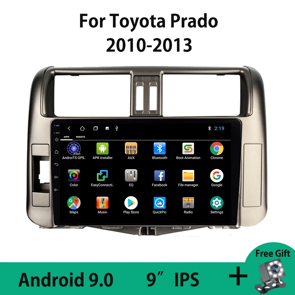 

Android 9.0 Car Radio Multimedia Video Player Navigation GPS For Toyota Land Cruiser Prado 150 2010 2011 2012 2013 No 2din OBDII