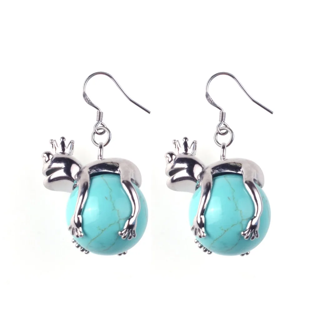 2021 летние серьги из натурального камня фиолетовая Лягушка принц с мультяшным