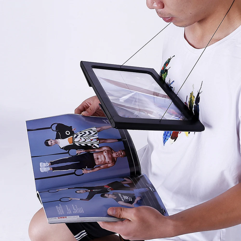 Handsfree переносная Лупа A4 полная страница большая Лупа 3X складное увеличительное стекло лупа Hands Free для чтения светодиодный свет