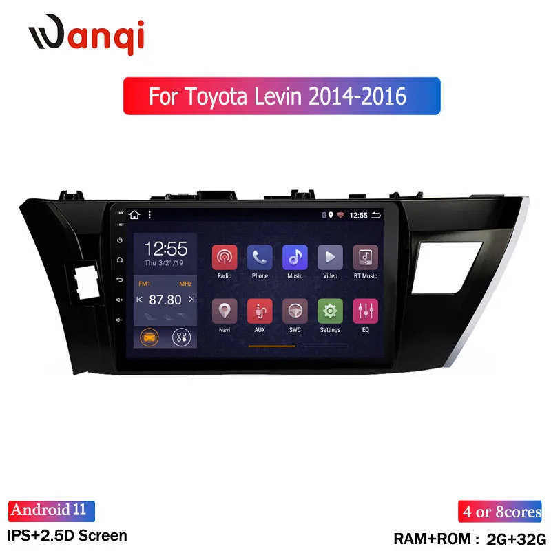 10 1 дюймовый Android 11 автомобильный GPS для Toyota Levin Corolla 2014-2016 навигационная система