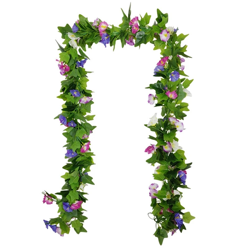

Artificial Morning Glory Flower Vines, 4Pcs Hanging Plants Greenery Garland Ivy for Wedding Garden Wall Fence Home Decor