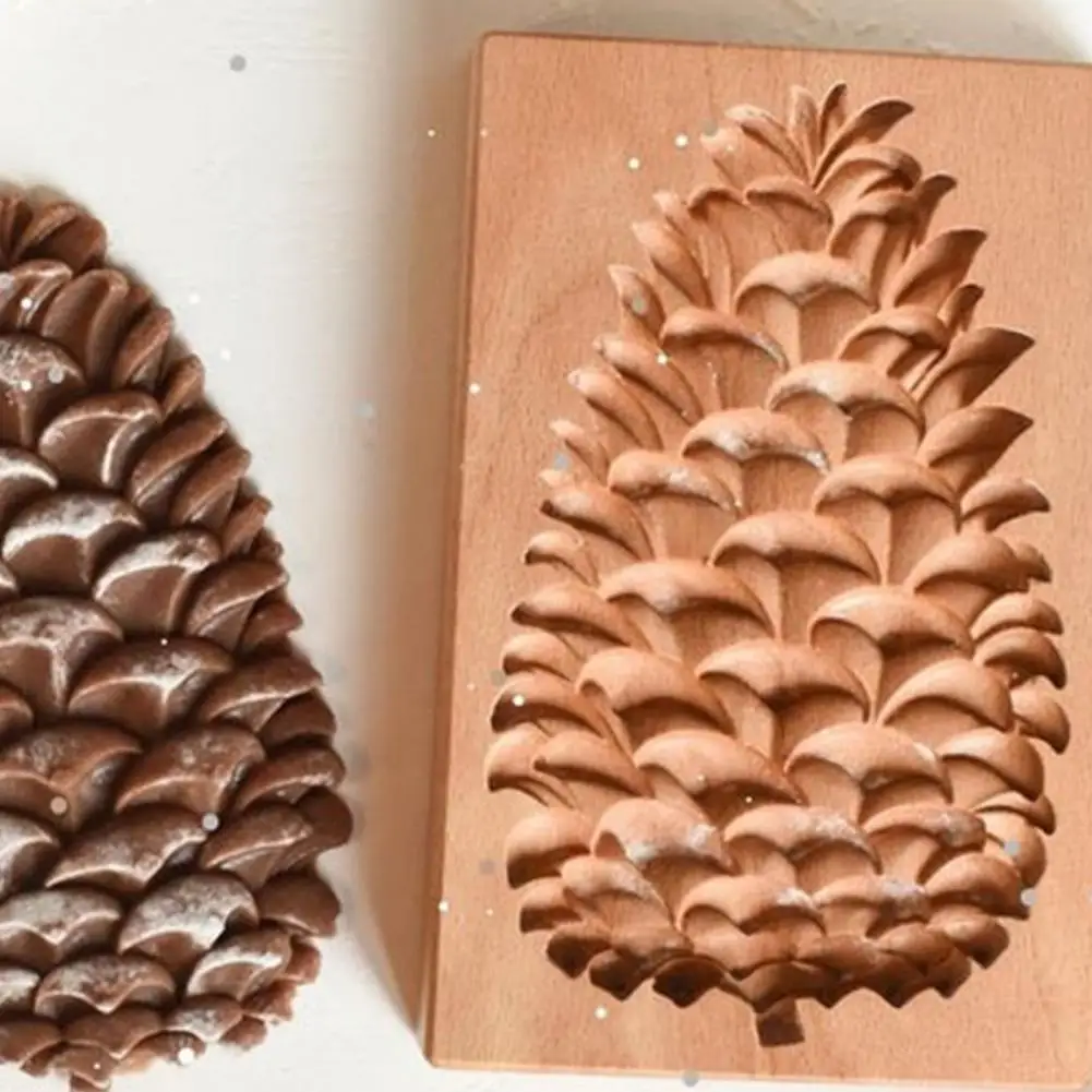 

Christmas Biscuit Molds DIY For Home Cookie Tool Christmas Flower Rose Cookie Cutter Nature Non-stick Wood Baking Mould Stencils