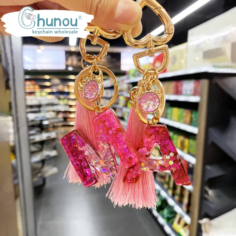 Роскошный модный брелок для ключей в виде надписи с подвеской рыбьей чешуи