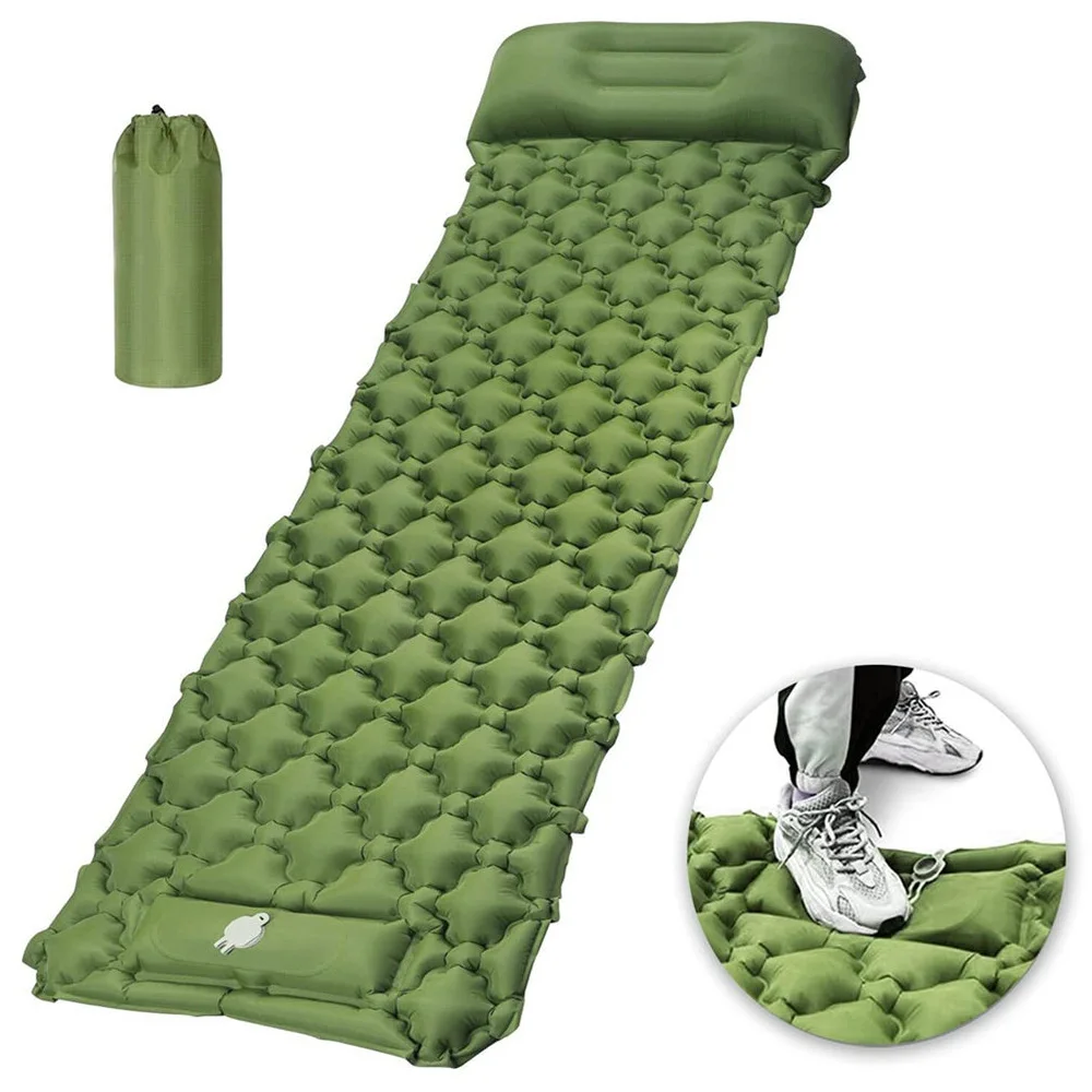 

Camping Sleeping Pad Outdoor Hiking Trekking Inflatable Mattress with Pillows Air Cushion Sofa Travel Mat picnic blanket