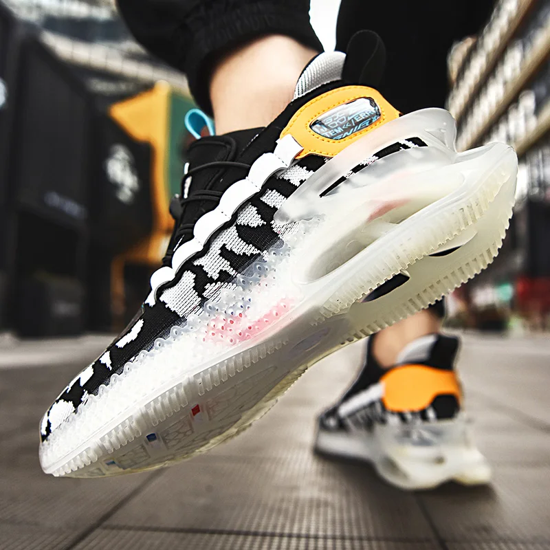 

Trendy Casual Blade Shoes Breathable Flying Woven Men Sneakers Outdoor Sports Walking Trainers Tpu Bottom Soft Footwear Big Size
