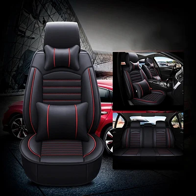 Black red pillow ZRCGL Универсальный Flx автомобильные чехлы для сидений для Ssangyong все модели Rexton Korando Rodius ActYon kyron автостайлинг аксессуары - Название цвета: Black red pillow