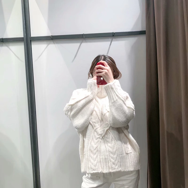 women thick white turtleneck jumper pullover casual sweater 2020 autumn winter solid warm long sleeve fashion feminina | Женская одежда