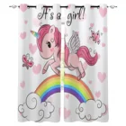 Занавески на окна для гостиной, детской спальни, с рисунком милого единорога