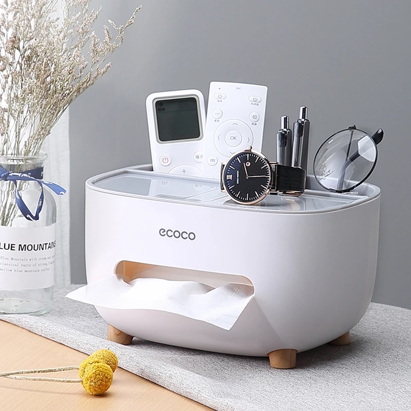 

Tissue Box Napkin Holder Multifunctional Sundries Storage Container Living Room Remote Control Household Office