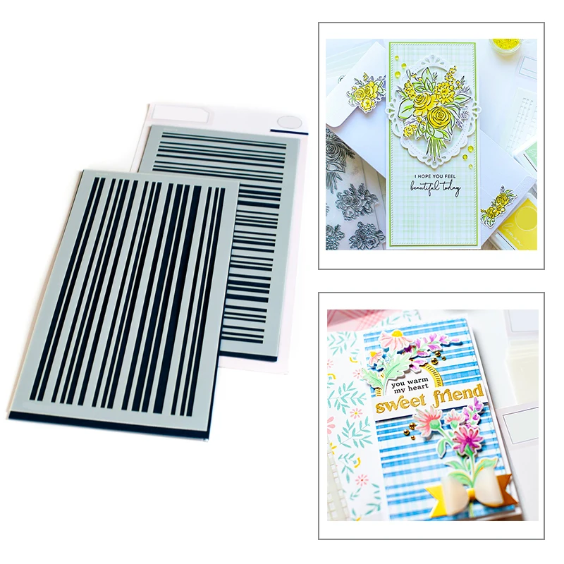 Трафарет пластиковый в полоску многослойный для поделок скрапбукинга без