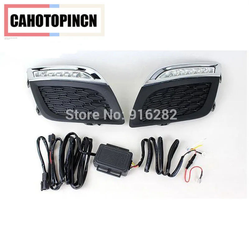 Скидка! Обшивка стиль и Водонепроницаемый12В СИД автомобильное DRL дневные ходовые