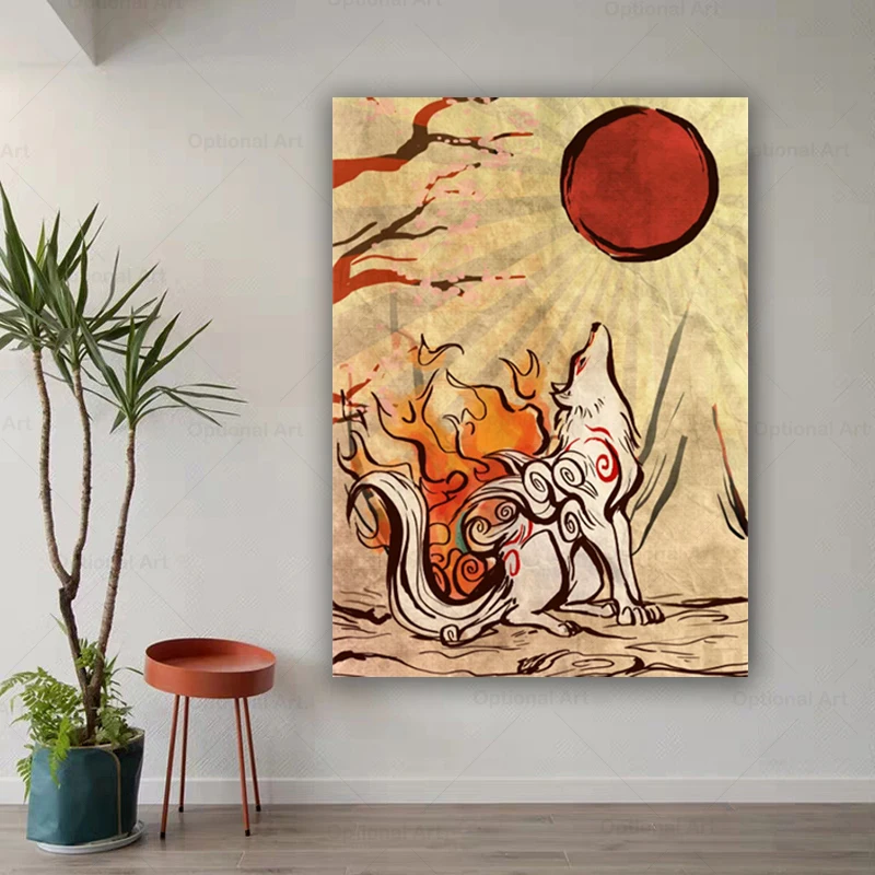 Художественный постер Okami холст настенная живопись Декор картины спальня