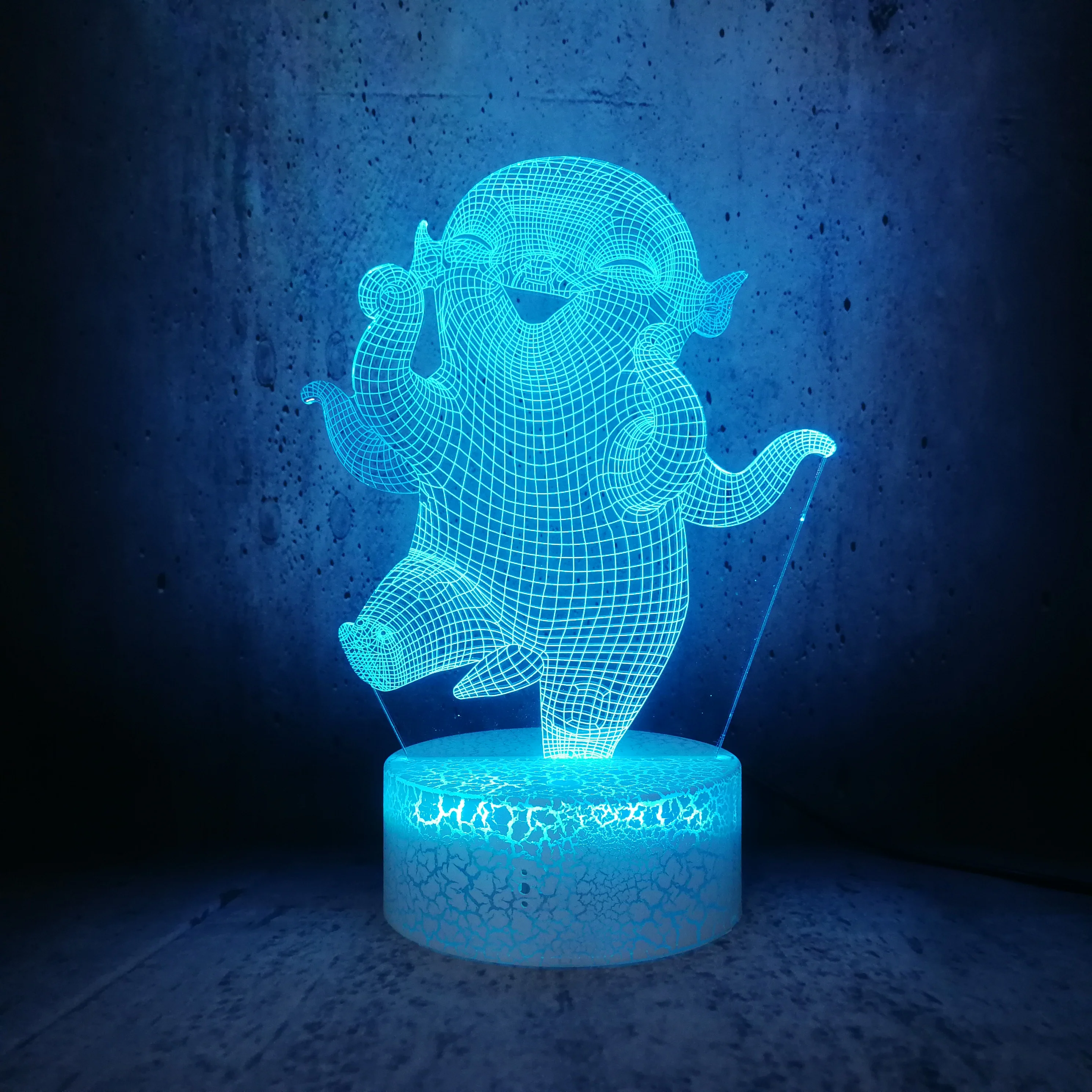 Китайский мультфильм горячий фильм роль милый Wuba 3D Светодиодная лампа маленький