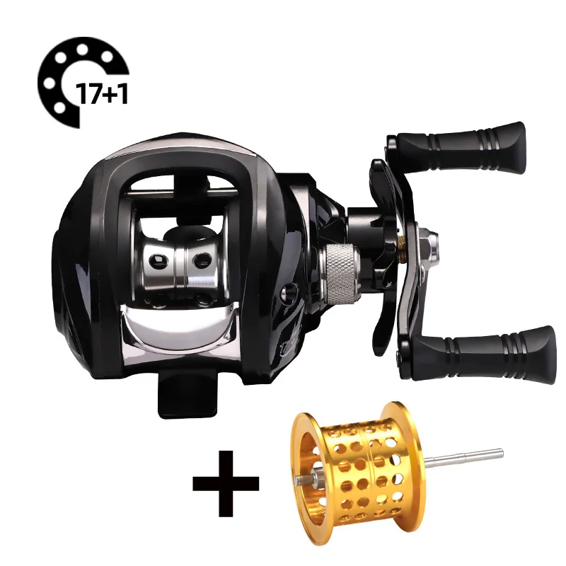 

TAIGEK Left / Right Hand 17+1 BaitCasting reel fishing 7.1:1 Double line cup Magnetic Braking