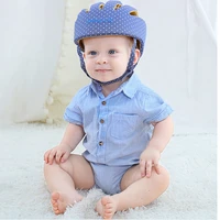 boys girls winter baby hat cotton mesh safety baby protective helmet learn to walk soft adjustable anti collision childrens cap