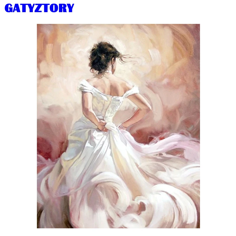 

GATYZTORY Frame Girl Paint by Numbers Full Set Oil DIY Canvas Painting by Numbers Modern Wall Art For Home Decor