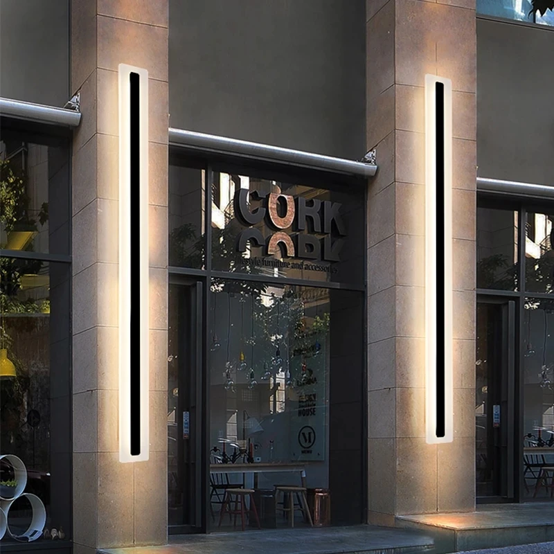 Modern Waterproof LED Long Strip Wall Lamp RGB Outdoor IP68 Aluminum Porch Garden Sconce Villa 110/220V Light Luminaire |