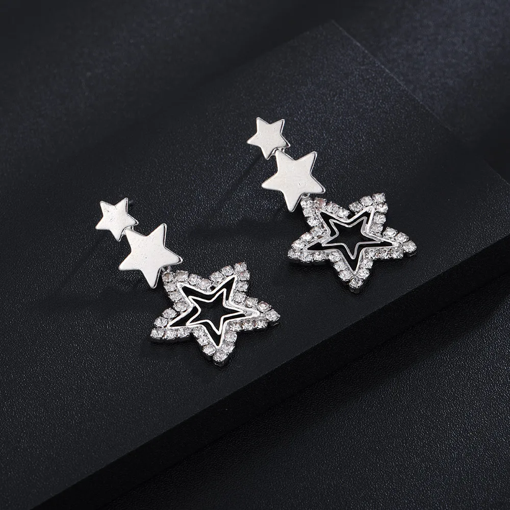 Женские Висячие серьги-подвески HanCheng Золотые серьги с пятиконечной звездой