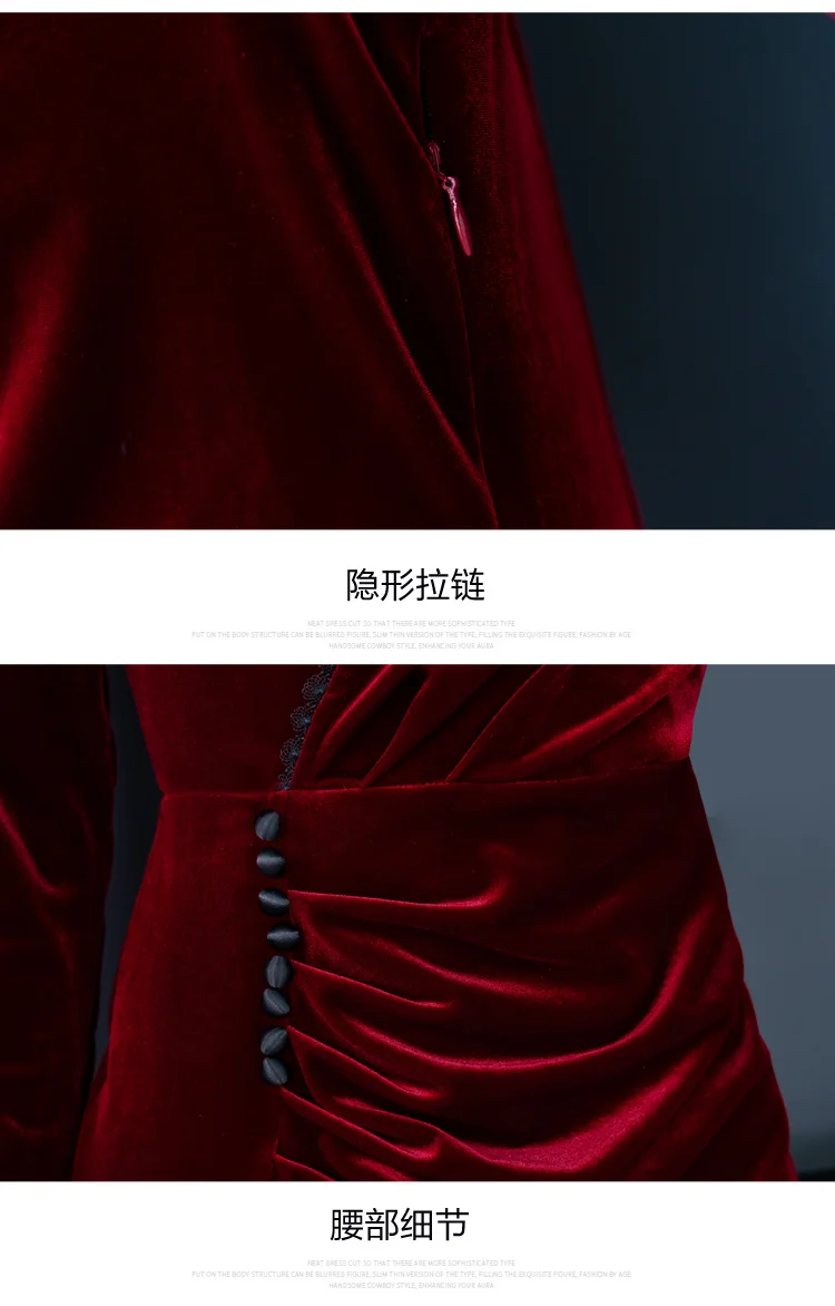 

Red Velvet Dress Women Long Sleeve Ladies Dresses Spring Autumn Ruffles Korean Dress Vintage Vestido De Muje Robe Femme