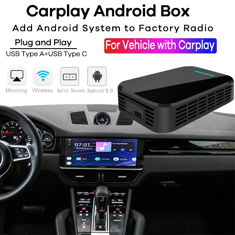 

For Apple CarPlay Android AI Box 4+32G Wireless MirrorLink for Mercedes Benz A B C E S Calss SL CLS GLA CLA GLC GLE 2018-2020