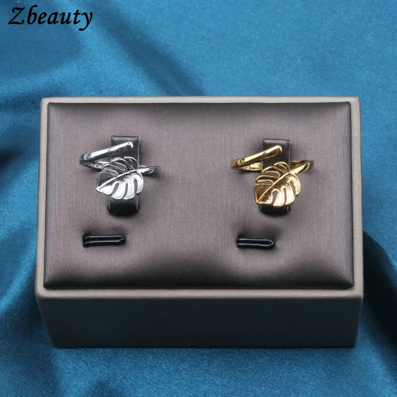 

10pcs Baroque Vintage Leaf Ring Adjustable Gold Color Rings for Women Couple Confidante Elegant Party Jewelry Wholesale
