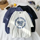 Футболка женская с принтом, забавная Свободная рубашка в стиле Харадзюку, с принтом синей пчелы, лето