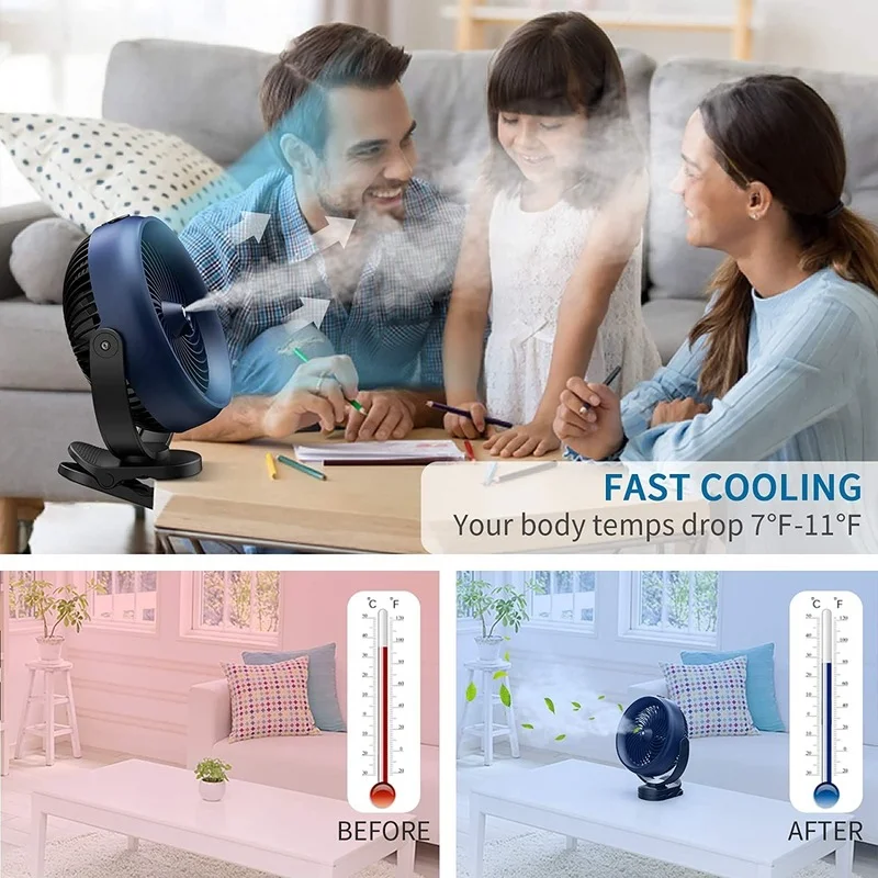 8 дюймовый вентилятор с прищепкой для приготовления пищи на воздухе Офис траве