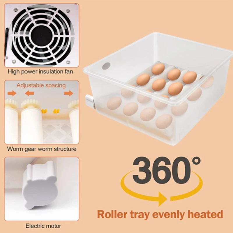 Egg Incubator 16 Fully Automatic Poultry Hatcher Machine with Temperature Control Function for Chicken Goose EU Plug | Дом и сад