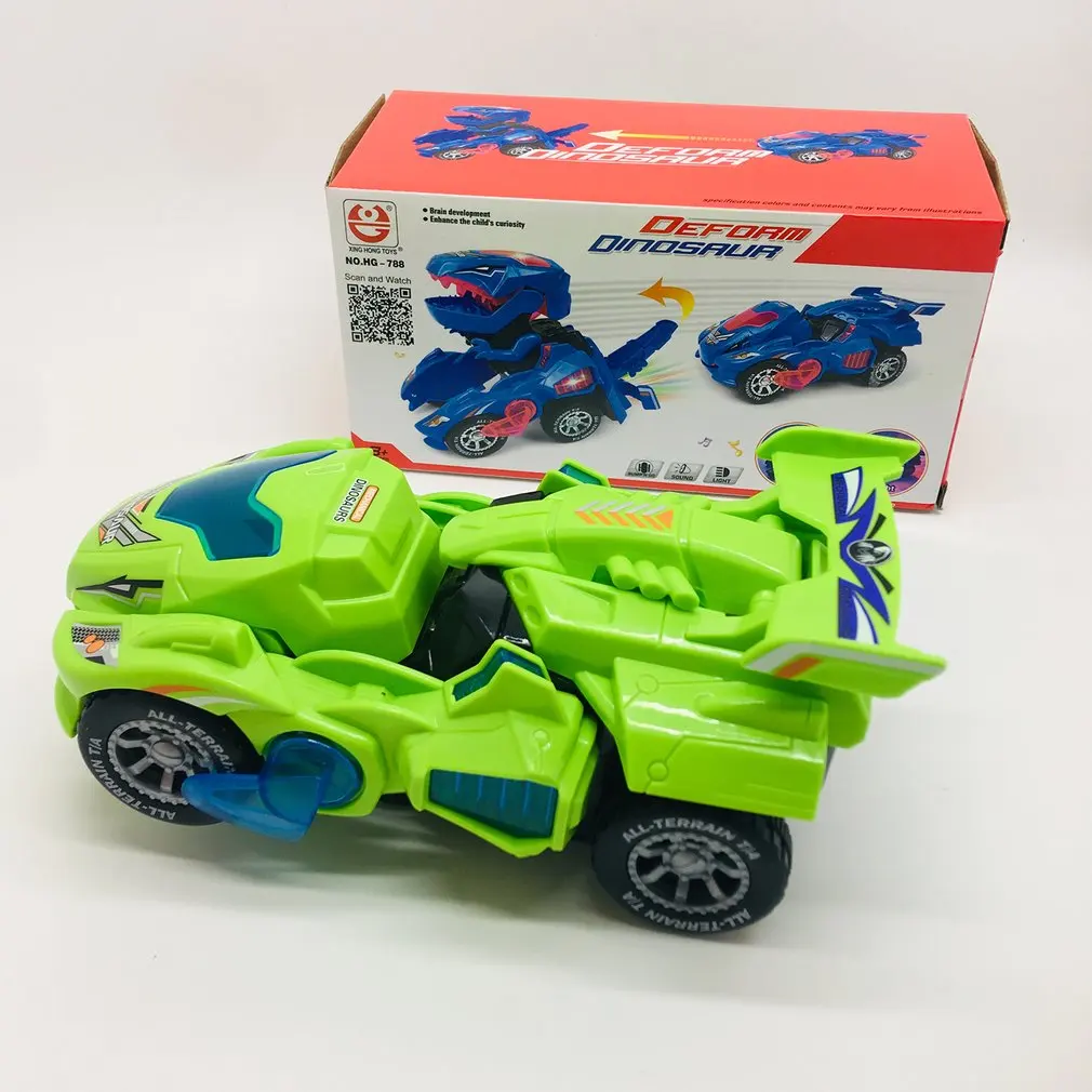 

Children's educational electric deformation dinosaur chariot with light voice HG-788 deformation dinosaur children electric toy