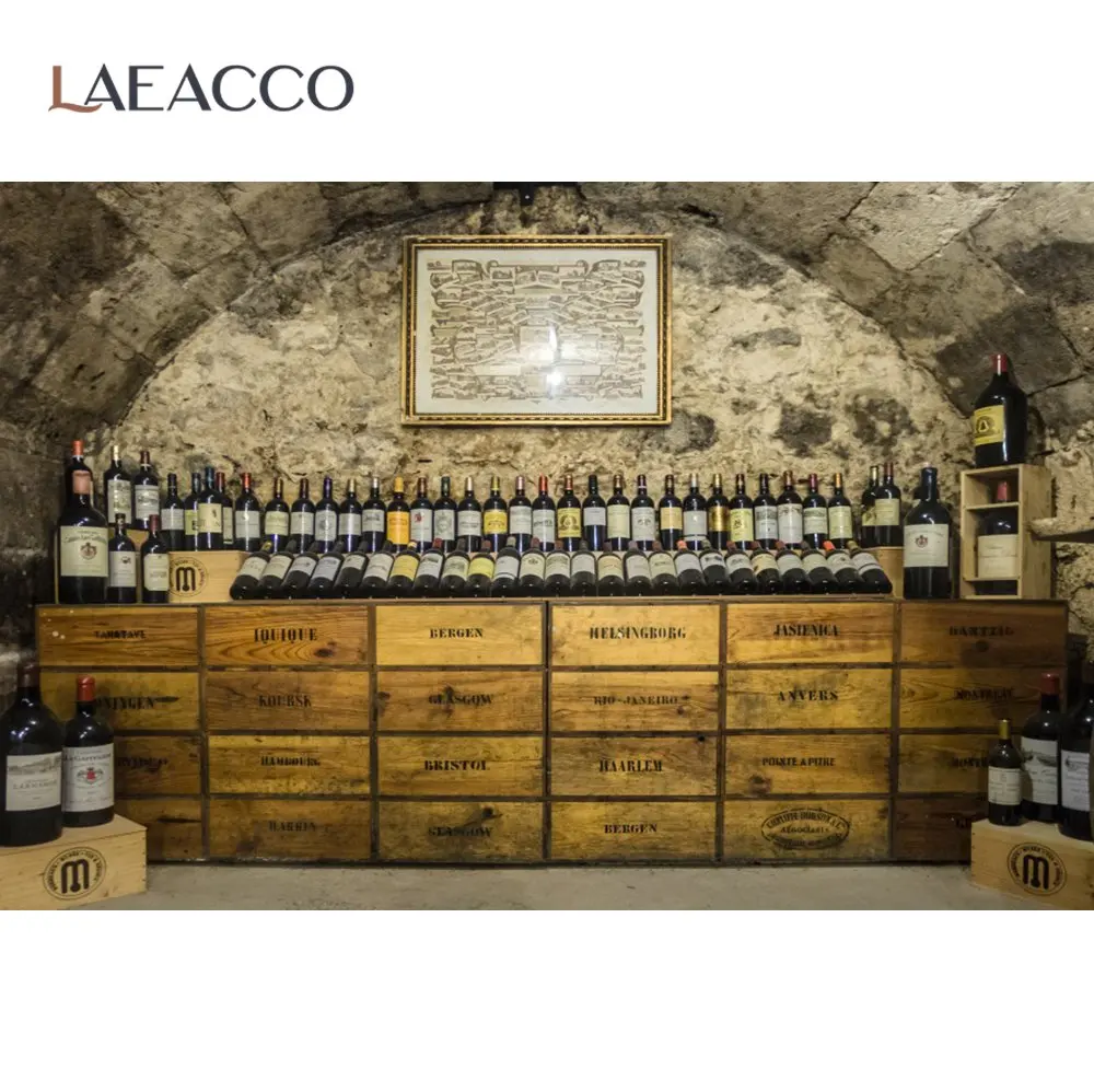 

Laeacco Wind Cellar Bottle Shop Party Decor Pattern Photophone Photographic Background Photography Backdrop For Photo Studio
