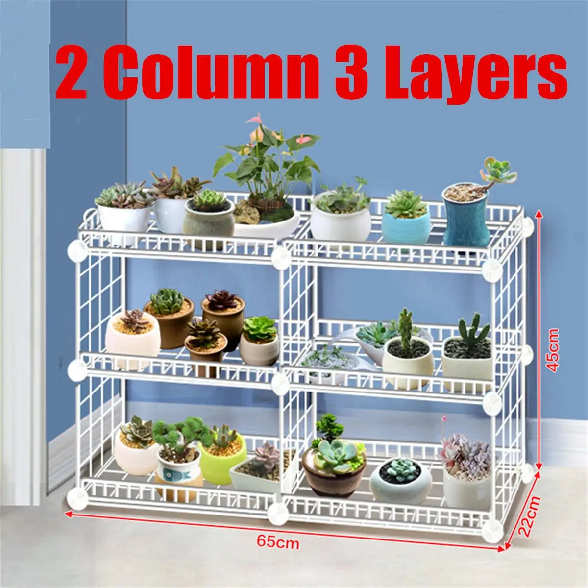 

Household Wrought Iron Multi-layer Plant stand With Four Sides Of Fence Rack Balcony Indoor Garden Flower Pot Shelf Detachable