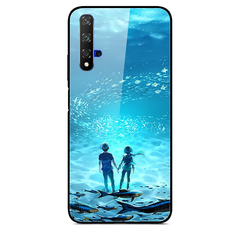 06 Чехол для huawei Honor 20, Жесткий Чехол из закаленного стекла с принтом, чехол для huawei Honor 20 Pro Lite Honor20 YAL-L21Cover Fundas - Цвет: 06