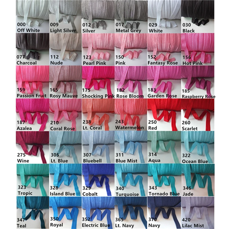 5 Yards Per Bundle Elastic bands 5/8'' Fold Over Elastic Ribbon FOE Sewing Elastic Accessories Hair bow Elastic Supply