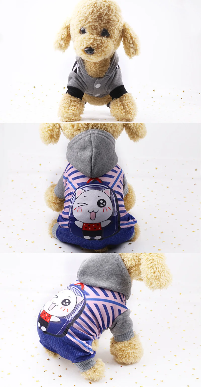 Pawstrip/милый комбинезон для собак; мягкое теплое пальто для собак; Одежда для маленьких щенков; зимнее пальто с капюшоном для собак; комбинезон для щенков; зимние толстовки для собак