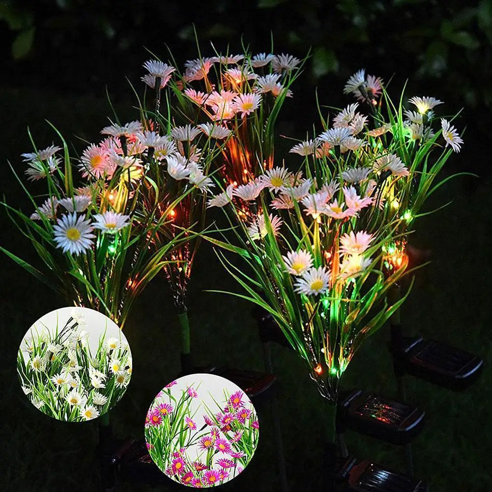 

2 шт., светодиодная лампа для сада, с хризантемой