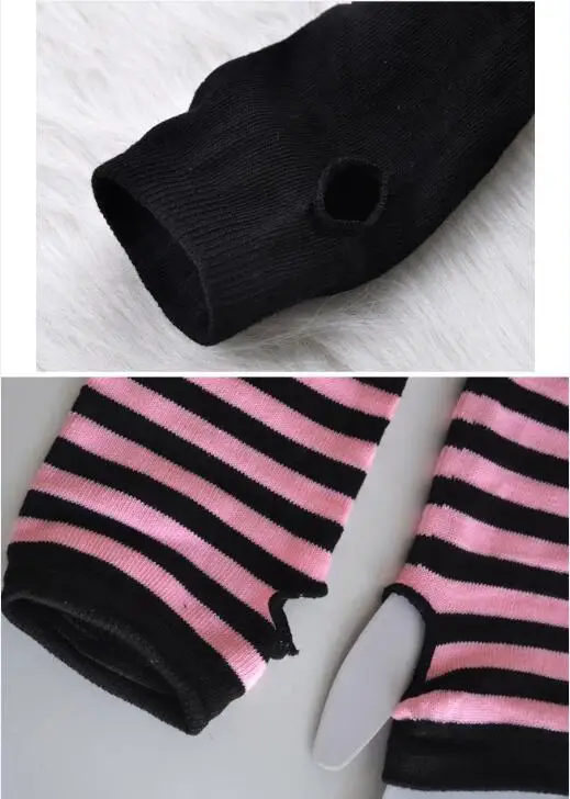 

Naiveroo Fashion Women Lady Striped Elbow Gloves Warmer Knitted Long Fingerless Gloves Elbow Mittens Christmas Accessories Gift