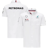 new for amg petronas f1 2021 team racing white motorsport outdoor quick drying breathable sports riding buttons polo lapel shirt