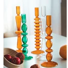 Цветочная ваза для декора комнаты, декоративное Скандинавское стекло, фотомагнитола, современный стеклянный подсвечник для дома