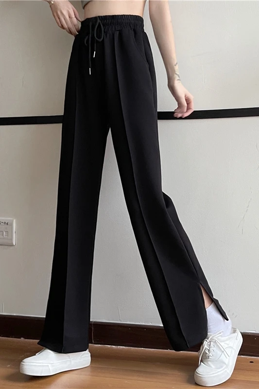 

2021 summer new personality split wide-leg loose casual pants women