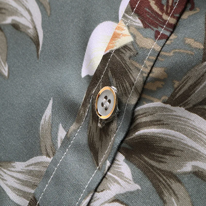 

Great Quality Vacation Gray Men Floral Shirts Short Sleeve Casual 2020 Summer Hawaiian Shirt Blue Plus Szie 7XL 6XL 6915