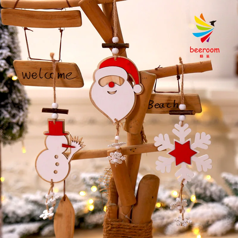 Креативное Рождественское украшение для дома сделай сам деревянный шпагат Санта
