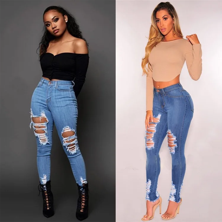 Womens High Waist Skinny Stretch Ripped Jeans Commuter Patchwork Destroyed Raw Hem Jeans Ripped Hole Denim Pants
Womens High Waist Skinny Stretch Ripped Jeans Commuter Patchwork Destroyed Raw Hem Jeans Ripped Hole Denim Pants