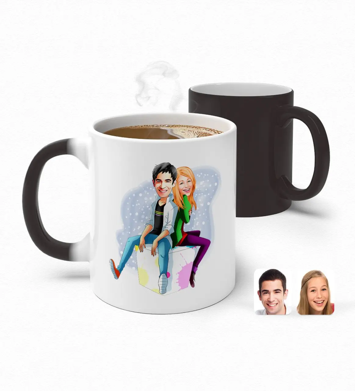 

Персонализированные день Святого Валентина карикатура волшебная кружка Bardak-35